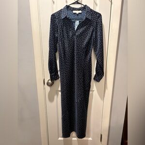 NWT Woman’s Navy Blue Dress Set Polka Dots
